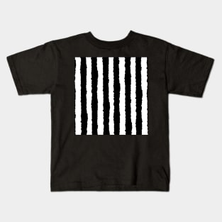 Black vertical stripe seamless repeat pattern Kids T-Shirt